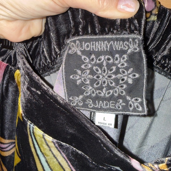 Johnny Was Black Floral Wide-Leg Jumpsuit - Picture 7 of 7